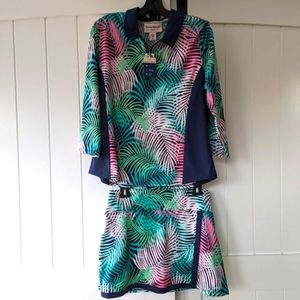 🌸 Tommy Bahama Tropical Vivez la Vie Golf Skort (L) & Long Sleeve Top (XL) NWT